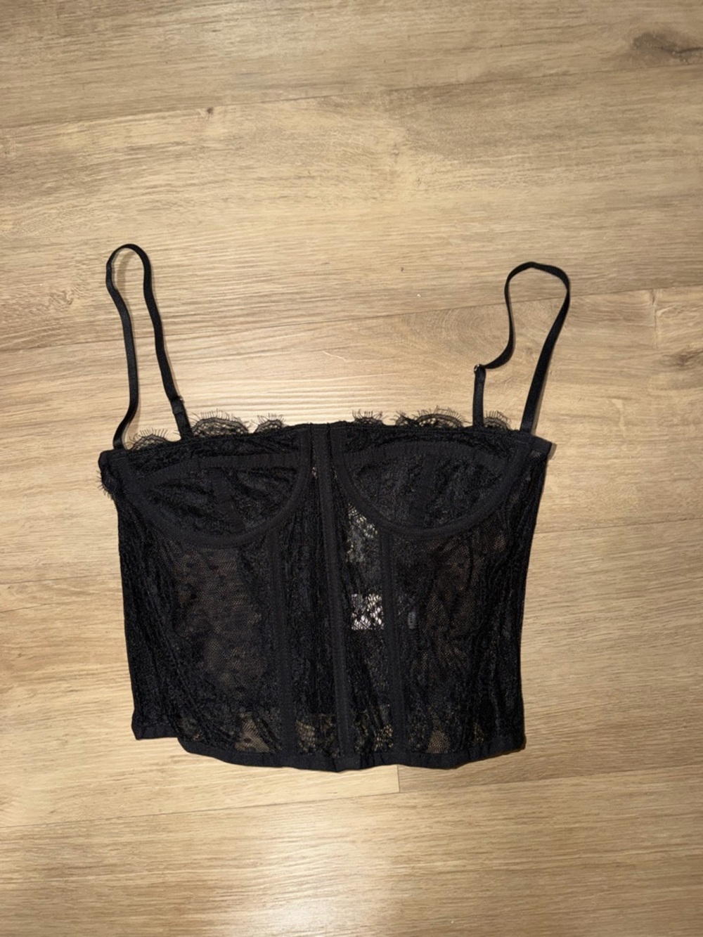 Black Lace Bustier Camisole Top